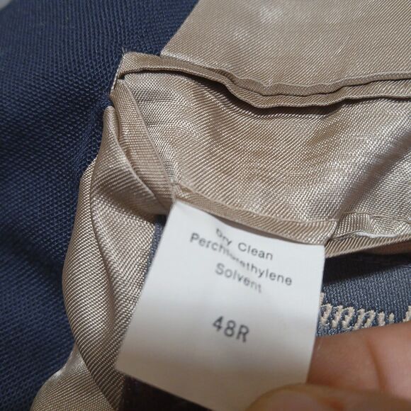 Mens 48R Navy Gold 2 Button Blazer Sport Coat Johnny Bench MVP USA Preppy Formal - Picture 5 of 15